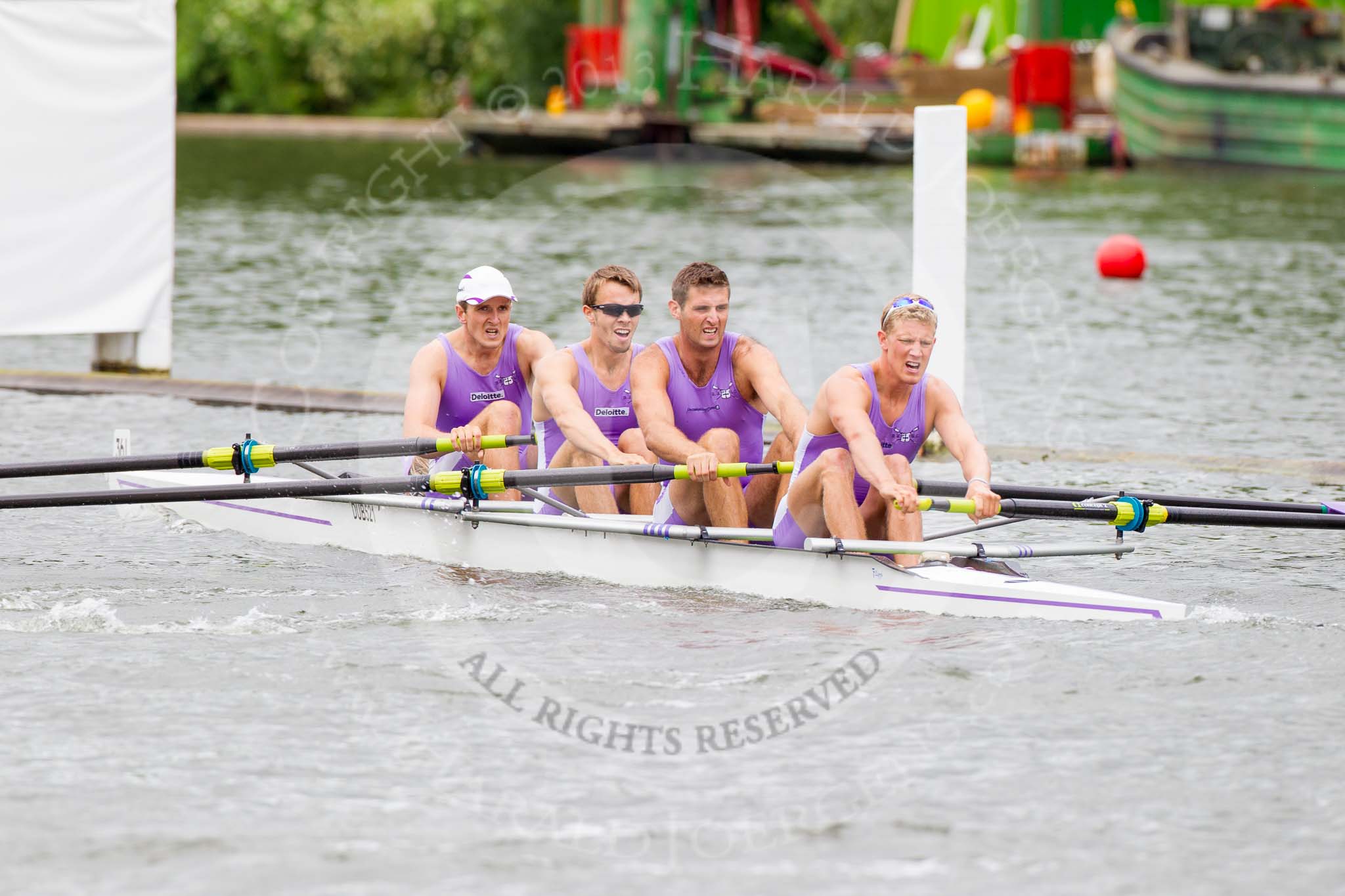 Henley Royal Regatta 2013, Thursday.
River Thames between Henley and Temple Island,
Henley-on-Thames,
Berkshire,
United Kingdom,
on 04 July 2013 at 11:25, image #196