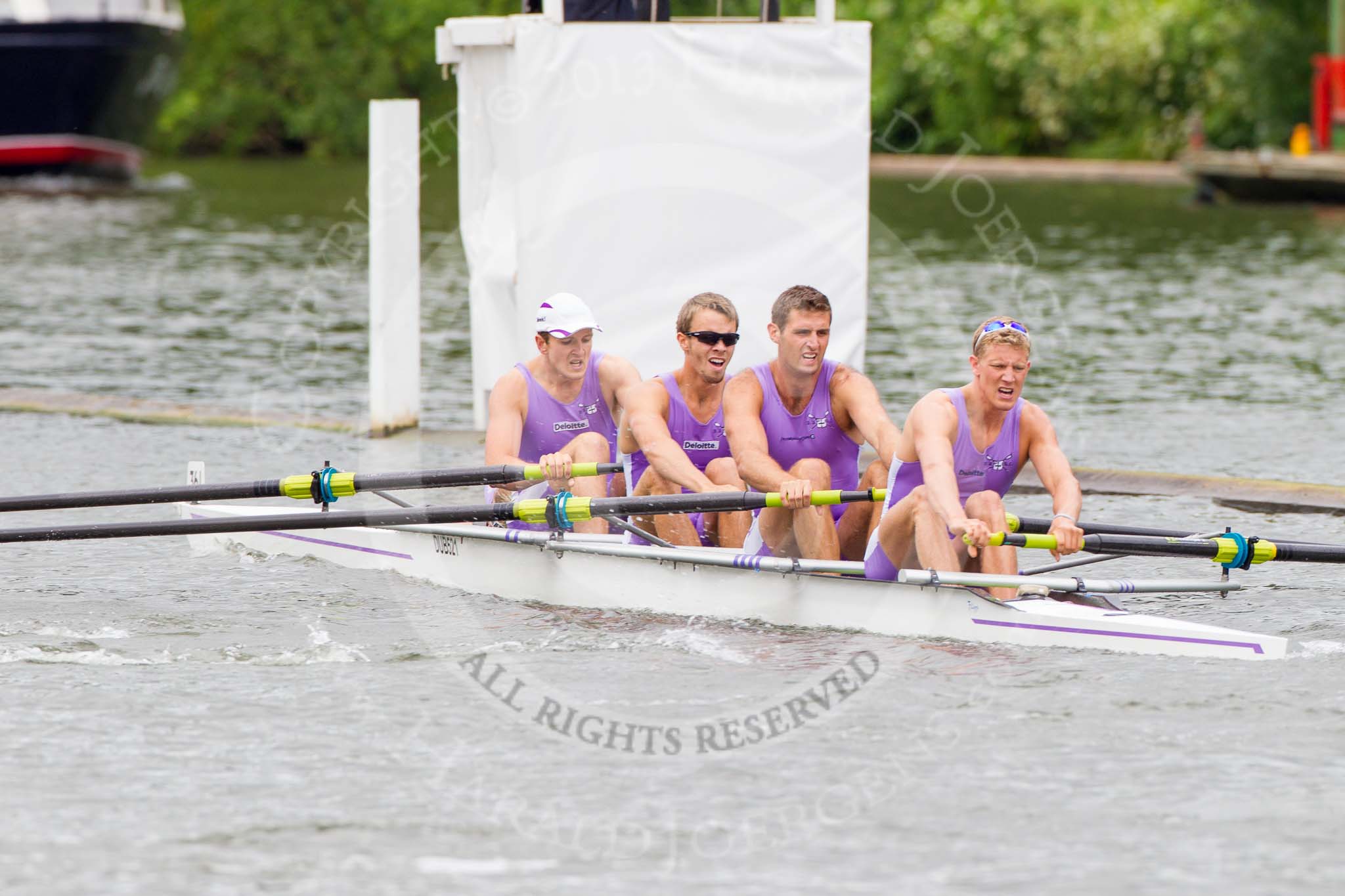 Henley Royal Regatta 2013, Thursday.
River Thames between Henley and Temple Island,
Henley-on-Thames,
Berkshire,
United Kingdom,
on 04 July 2013 at 11:25, image #197