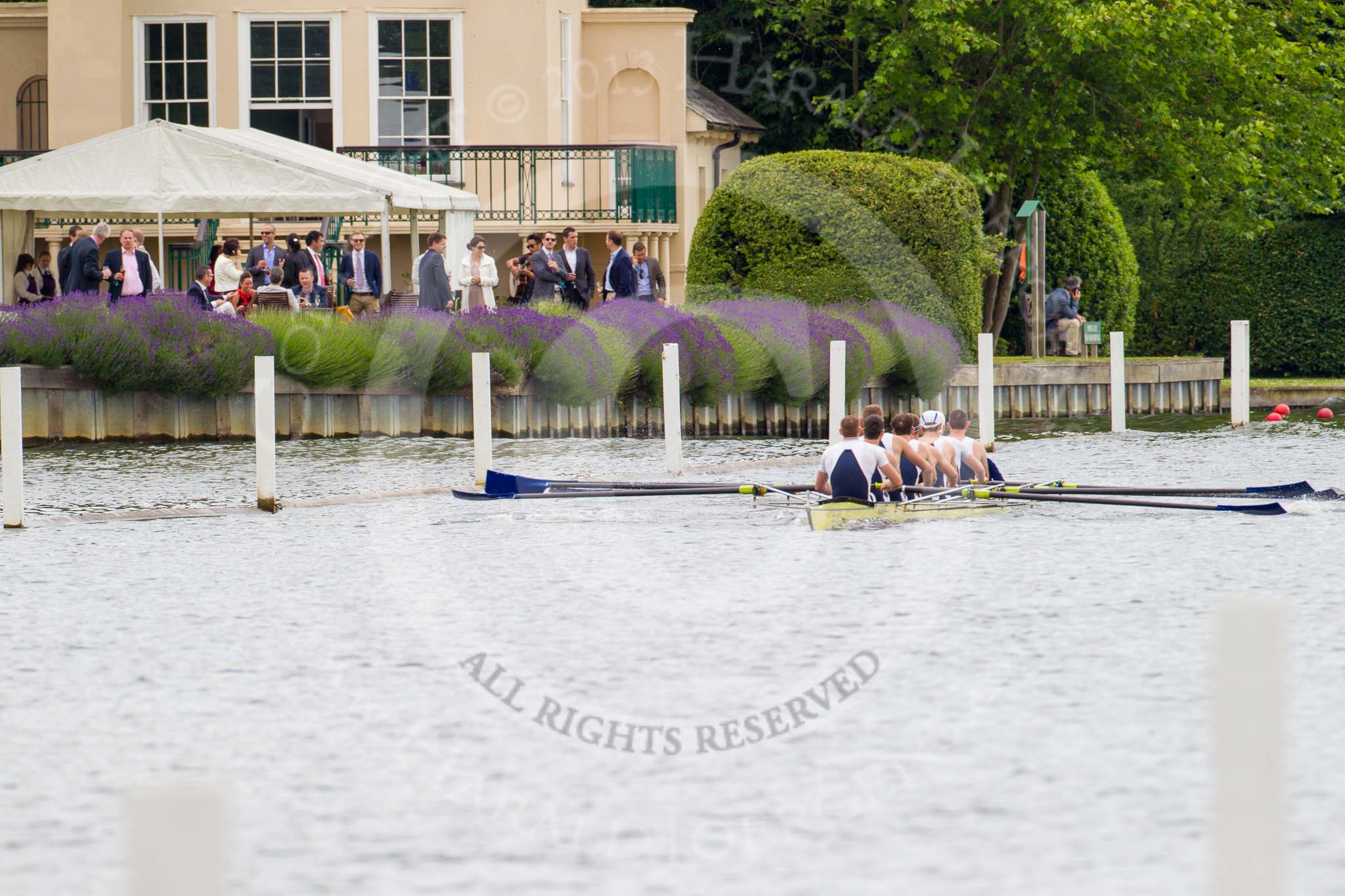 Henley Royal Regatta 2013, Thursday.
River Thames between Henley and Temple Island,
Henley-on-Thames,
Berkshire,
United Kingdom,
on 04 July 2013 at 11:30, image #199
