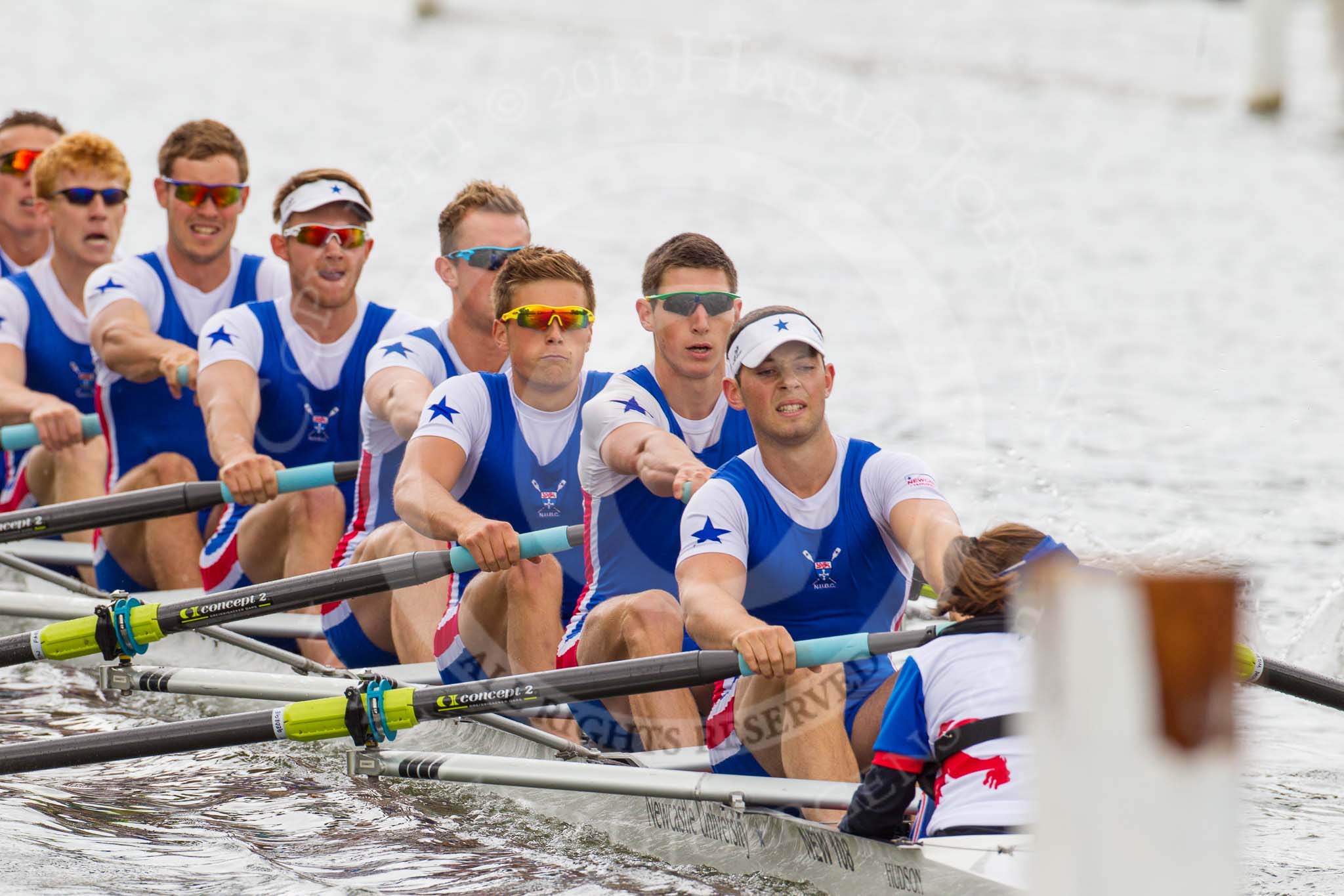 Henley Royal Regatta 2013, Thursday.
River Thames between Henley and Temple Island,
Henley-on-Thames,
Berkshire,
United Kingdom,
on 04 July 2013 at 11:36, image #226