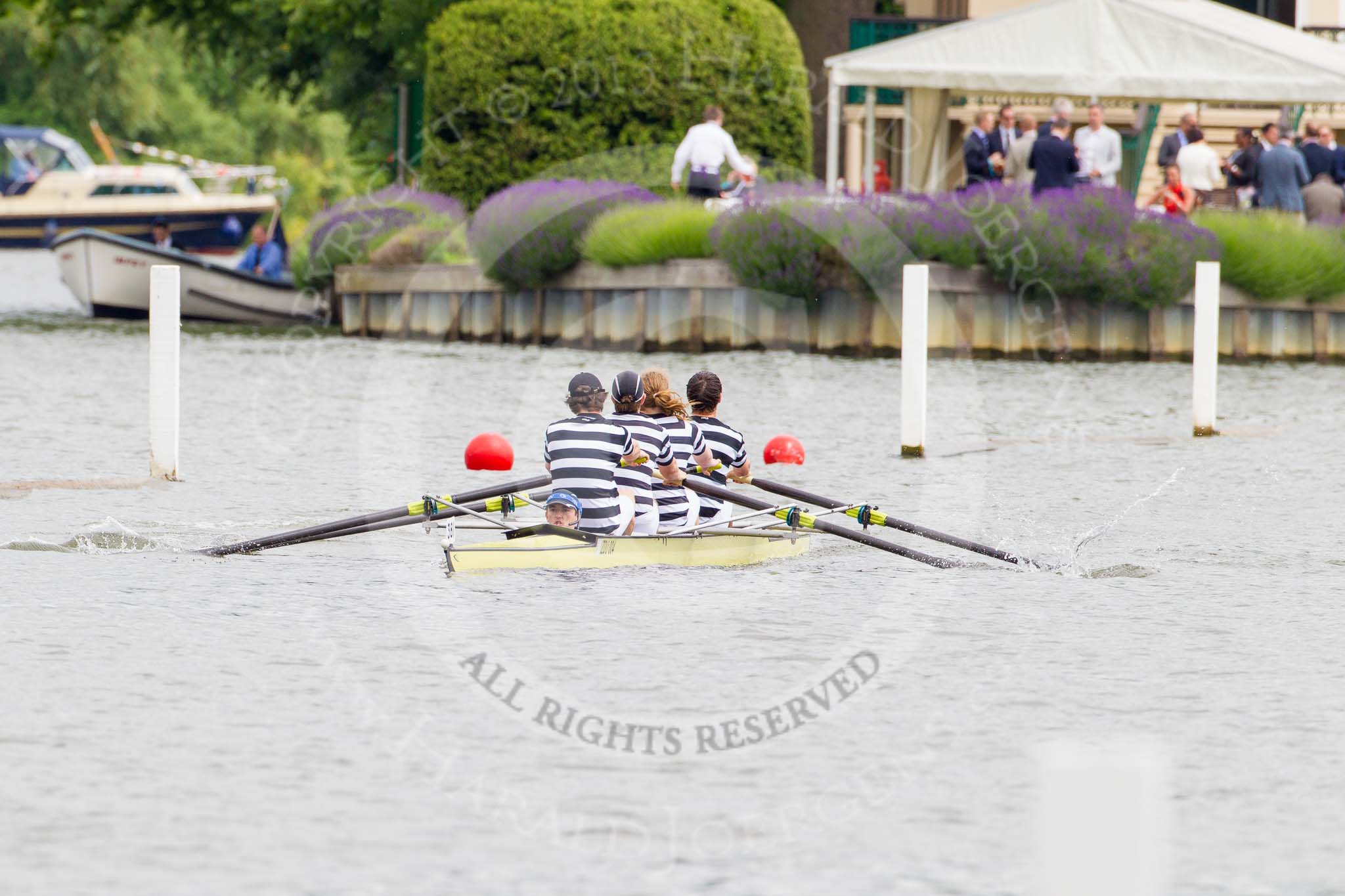 Henley Royal Regatta 2013, Thursday.
River Thames between Henley and Temple Island,
Henley-on-Thames,
Berkshire,
United Kingdom,
on 04 July 2013 at 11:46, image #237