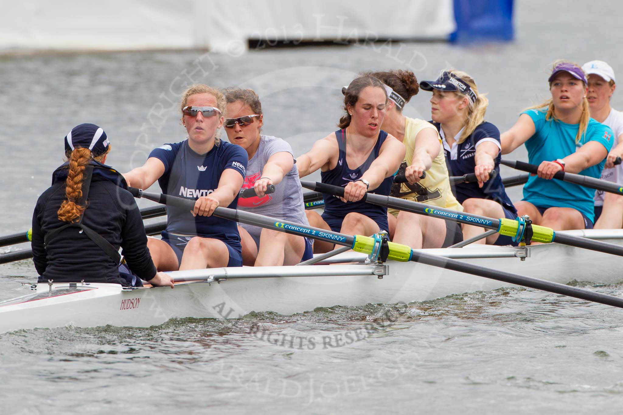 Henley Royal Regatta 2013, Thursday.
River Thames between Henley and Temple Island,
Henley-on-Thames,
Berkshire,
United Kingdom,
on 04 July 2013 at 12:44, image #266