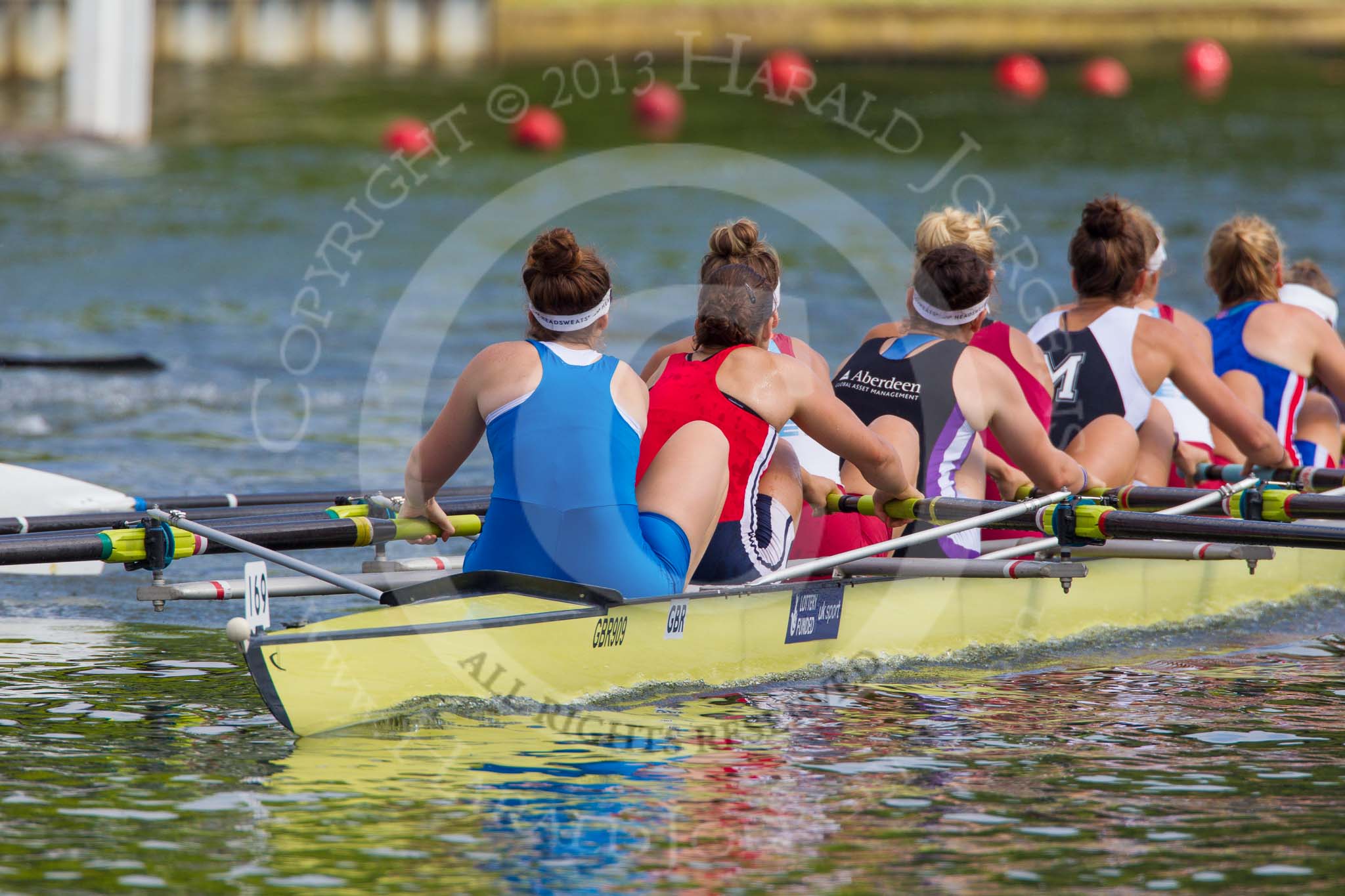 Henley Royal Regatta 2013, Saturday: Race No. 4 for the Remenham Challenge Cup, Molesey Boat Club v Tees Rowing Club and Agecroft Rowing Club. Image #138, 06 July 2013 10:42 River Thames, Henley on Thames, UK