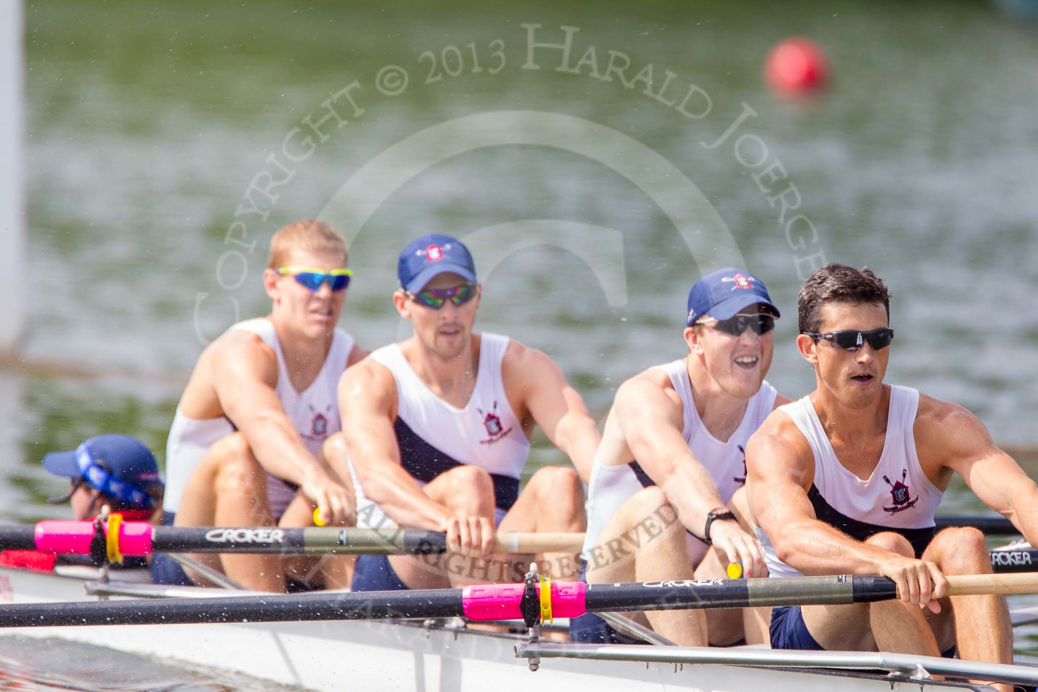 Henley Royal Regatta 2013, Saturday: Race No. 6 for the Britannia Challenge Cup, Union Boat Club (U.S.A.) v Taurus Boat Club 'B'. Image #159, 06 July 2013 10:51 River Thames, Henley on Thames, UK