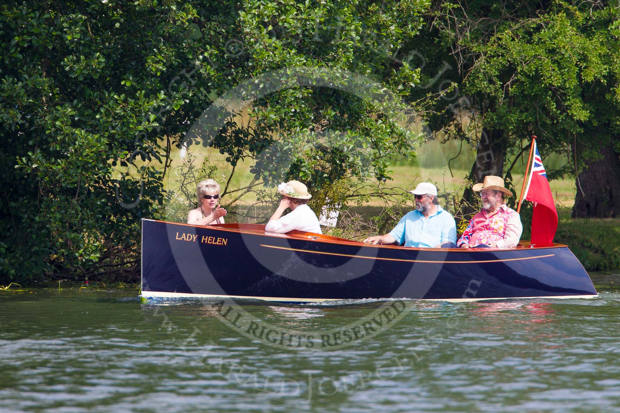 Henley Royal Regatta 2013, Saturday: Pleasure boat traffic next the the HRR race course - "Lady Helen". Image #161, 06 July 2013 10:52 River Thames, Henley on Thames, UK