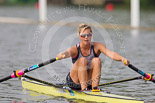 Henley Royal Regatta 2013, Saturday: Emma Twigg (Waiariki Rowing Club, New Zealand), 4th in Women's Single Sculls at the 2012 London Olympics, during a training session in the morning. Image #13, 06 July 2013 08:39 River Thames, Henley on Thames, UK