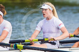 Henley Royal Regatta 2013, Saturday: On the way to the start for a Remenham Challenge Cup Race: Boat 164, Molesey Boat Club, here, in the 5 seat, L. Clark. Image #81, 06 July 2013 10:06 River Thames, Henley on Thames, UK