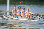 Henley Royal Regatta 2013, Saturday: The Saturday race No. 2, the Fawley Challenge Cup, in this photo Hilversumse Roeivereninging Cornelis Tromp, Holland, and Sir William Borlase's Grammar School. Image #105, 06 July 2013 10:11 River Thames, Henley on Thames, UK