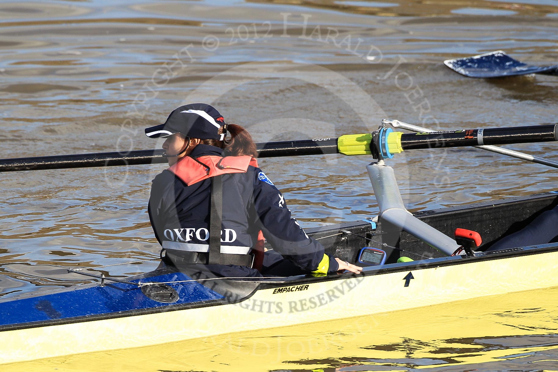 The Boat Race season 2012 - fixture OUBC vs German U23: OUBC Blue Boat: Cox Zoe de Toledo, British, MSc Criminology & Criminal Justice, St. Catherine's College..
River Thames between Putney and Mortlake,
London,

United Kingdom,
on 26 February 2012 at 14:44, image #5