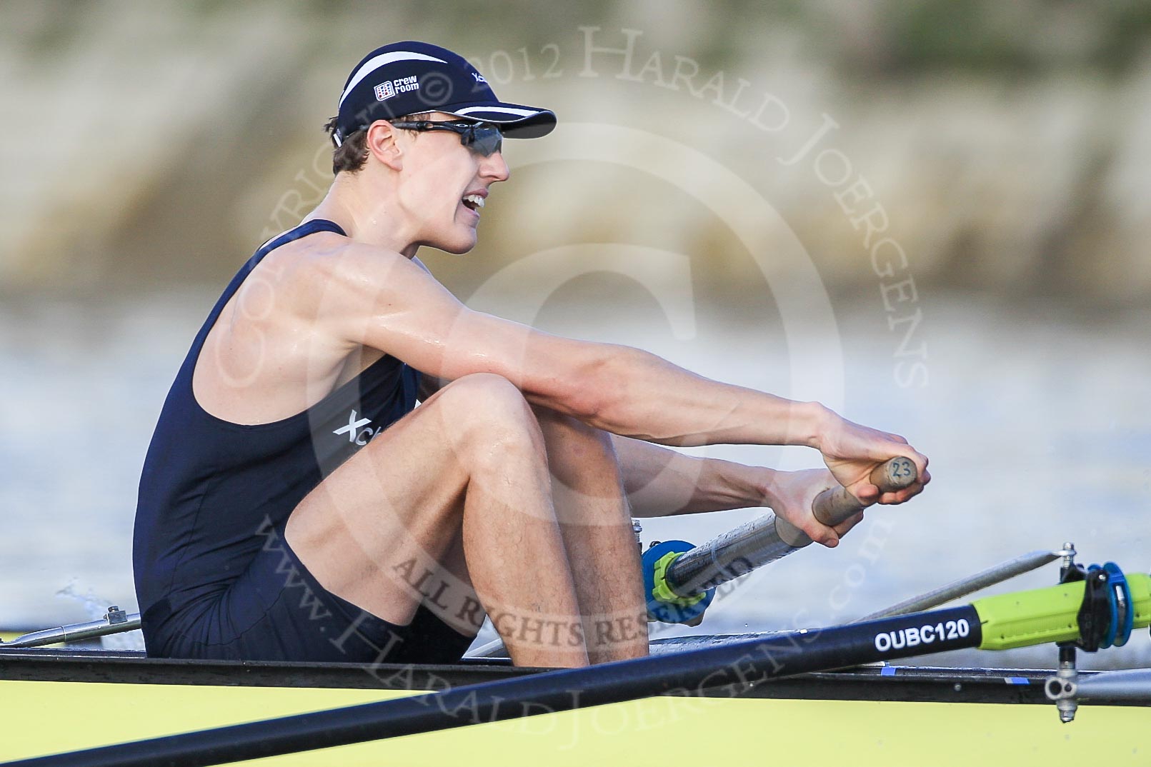 The Boat Race season 2012 - fixture OUBC vs German U23: The Oxford Blue Boat - Karl Hudspith..
River Thames between Putney and Mortlake,
London,

United Kingdom,
on 26 February 2012 at 15:27, image #56