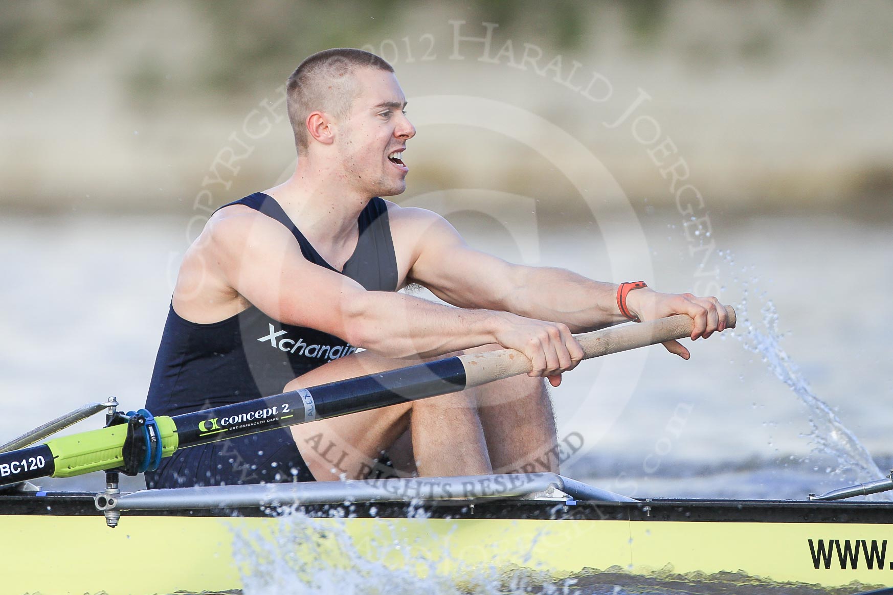 The Boat Race season 2012 - fixture OUBC vs German U23: The Oxford Blue Boat - Alex Davidson..
River Thames between Putney and Mortlake,
London,

United Kingdom,
on 26 February 2012 at 15:27, image #57