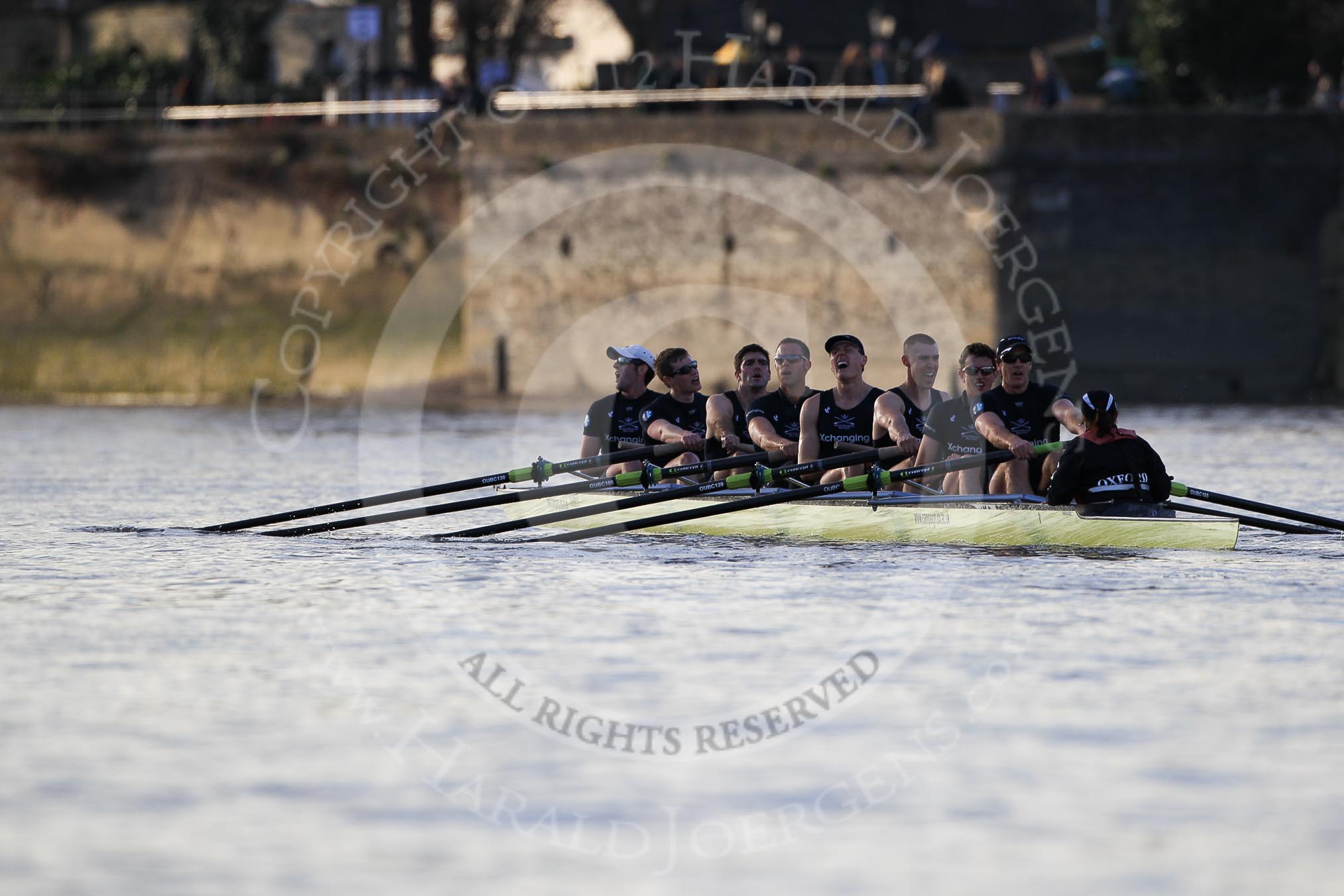 The Boat Race season 2012 - fixture OUBC vs German U23: The Oxford Blue Boat after the first of two races..
River Thames between Putney and Mortlake,
London,

United Kingdom,
on 26 February 2012 at 15:33, image #73