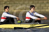 The Boat Race season 2012 - fixture OUBC vs German U23: The German U23 boat, Alexander Thierfelder (left) and Malte Jaschik..
River Thames between Putney and Mortlake,
London,

United Kingdom,
on 26 February 2012 at 15:25, image #42