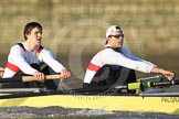 The Boat Race season 2012 - fixture OUBC vs German U23: The German U23 boat,  Malte Jaschik (left) and Maximilian Planer..
River Thames between Putney and Mortlake,
London,

United Kingdom,
on 26 February 2012 at 15:25, image #44