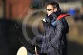 The Boat Race season 2012 - fixture OUBC vs German U23: Boat Race umpire Rob Clegg..
River Thames between Putney and Mortlake,
London,

United Kingdom,
on 26 February 2012 at 15:44, image #84