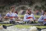 The Boat Race season 2012 - fixture OUBC vs German U23: The German U23 boat approaching the finish line for the secon race at Mortlake - Rene Stüven, Robin Ponte, and Alexander Thierfelder..
River Thames between Putney and Mortlake,
London,

United Kingdom,
on 26 February 2012 at 15:51, image #100