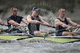 The Boat Race season 2012 - fixture OUBC vs German U23: The Oxford Blue Boat about to win the second race - Dr. Hanno Wienhausen, Karl Hudspith, and Alex Davidson..
River Thames between Putney and Mortlake,
London,

United Kingdom,
on 26 February 2012 at 15:52, image #103