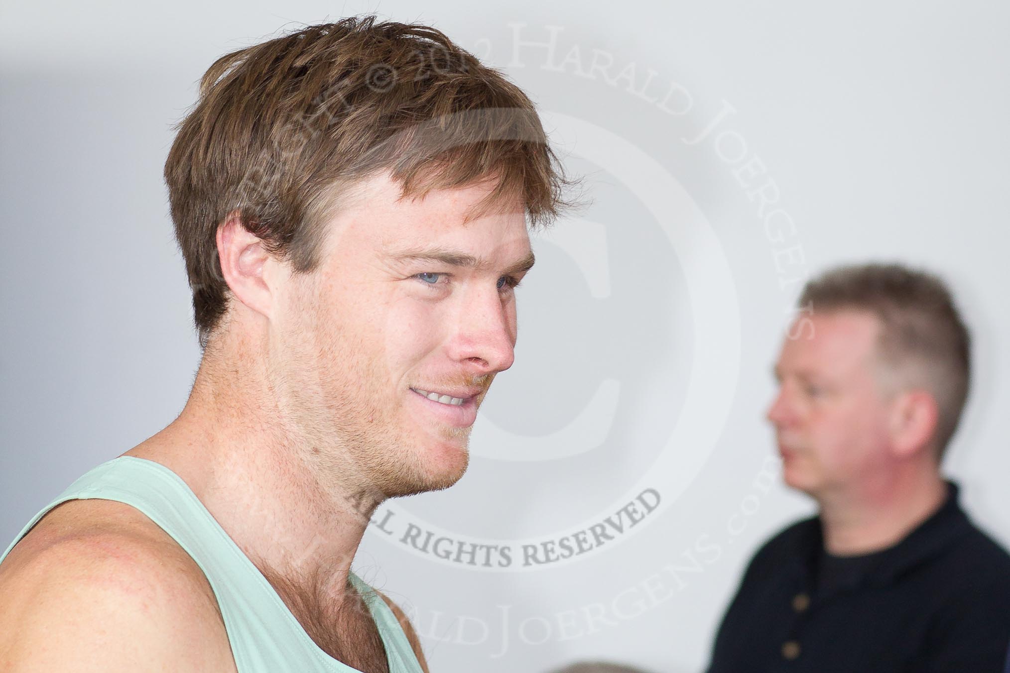 The Boat Race season 2012 - Crew Announcement and Weigh In: Close-up of David Nelson, 4 in, and president of the CUBC Squad..
Forman's Fish Island,
London E3,

United Kingdom,
on 05 March 2012 at 10:32, image #53