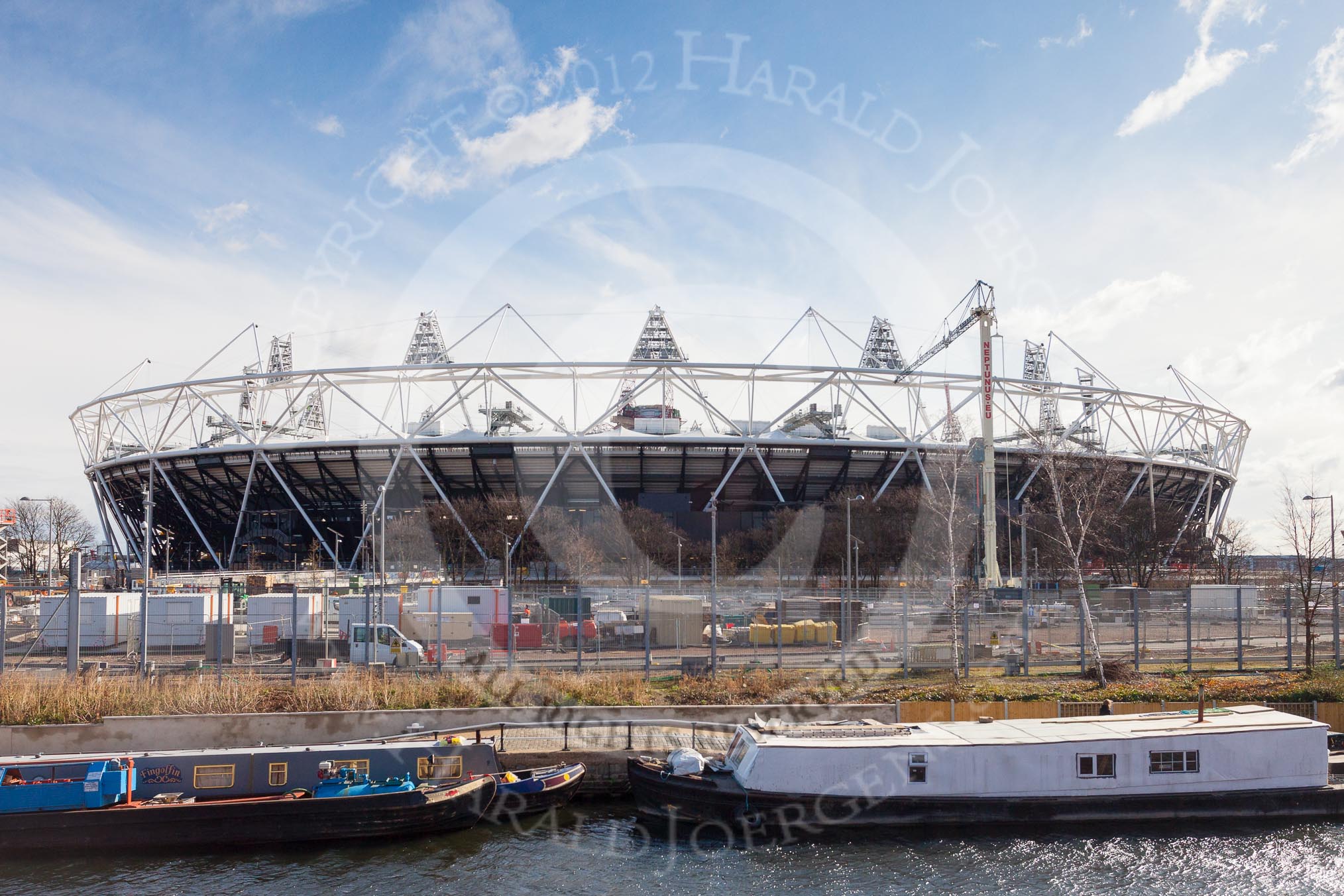 The Boat Race season 2012 - Crew Announcement and Weigh In: The Olympic Stadium in the new Olympic Park, seen from the western side of the River Lee..
Forman's Fish Island,
London E3,

United Kingdom,
on 05 March 2012 at 10:43, image #57