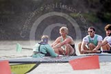 The Boat Race season 2012 - fixture CUBC vs Leander: About to win the CUBC vs Leander fixture: In the CUBC Blue Boat cox Ed Bosson, stroke Niles Garratt, Alex Ross, and Steve Dudek..
River Thames between Putney and Molesey,
London,
Greater London,
United Kingdom,
on 10 March 2012 at 14:19, image #148