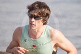 The Boat Race season 2012 - fixture CUBC vs Leander: Close-up of the CUBC Goldie bow Josh Pendry..
River Thames between Putney and Molesey,
London,
Greater London,
United Kingdom,
on 10 March 2012 at 14:52, image #159
