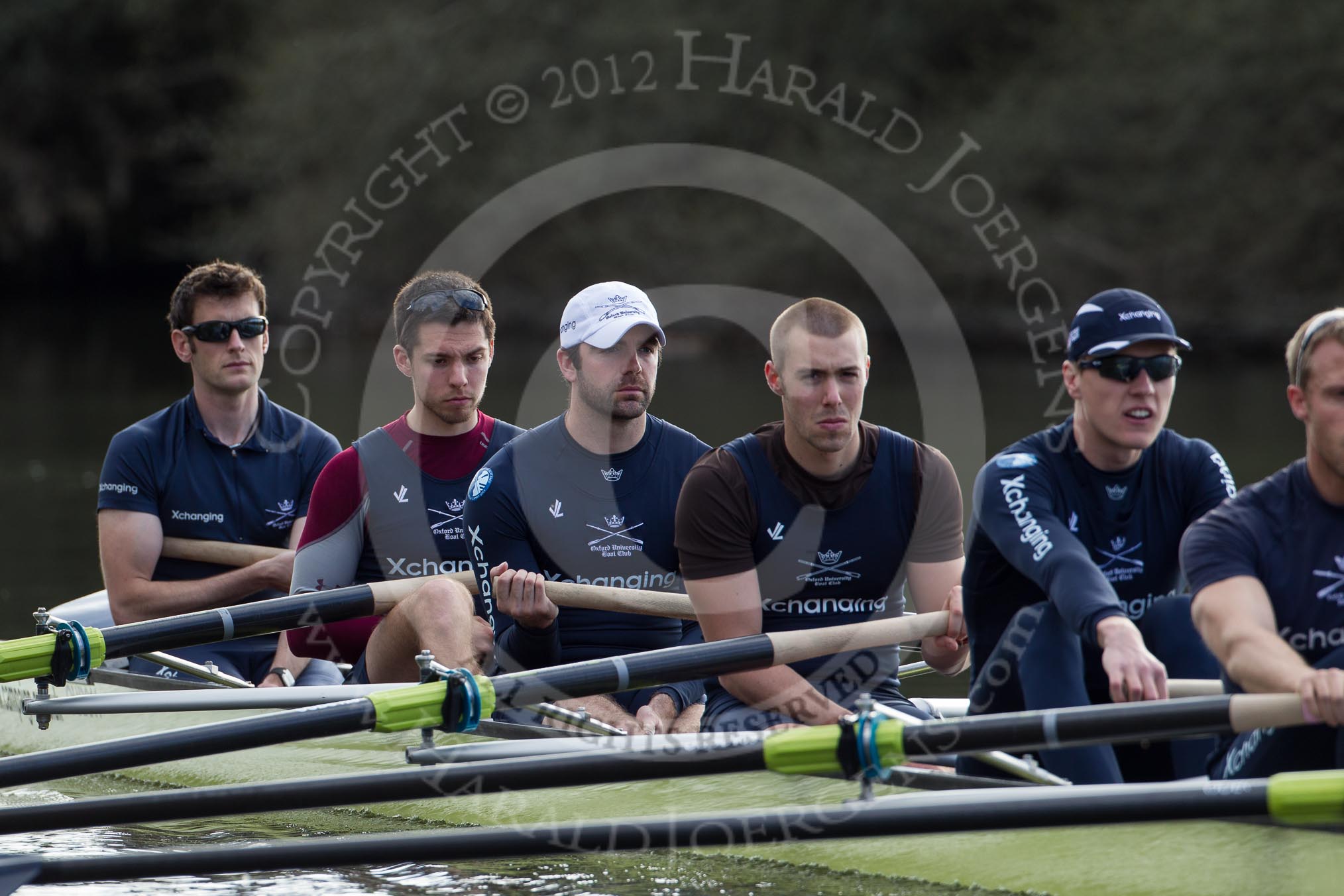 The Boat Race season 2012 - OUBC training: Bow Dr. Alexander Woods, 2 William Zeng, 3 Kevin Baum, 4 Alexander Davidson, 5 Karl Hudspith, and 6 Dr. Hanno Wienhausen..


Oxfordshire,
United Kingdom,
on 20 March 2012 at 15:14, image #26