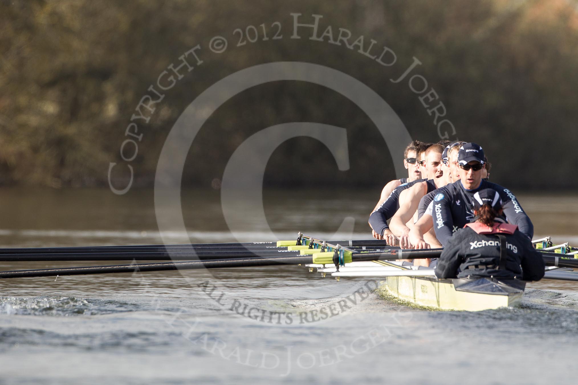 The Boat Race season 2012 - OUBC training: Bow Dr. Alexander Woods, 2 William Zeng, 3 Kevin Baum, 4 Alexander Davidson, 5 Karl Hudspith, 6 Dr. Hanno Wienhausen, 7 Dan Harvey, stroke Roel Haen, and cox Zoe de Toledo..


Oxfordshire,
United Kingdom,
on 20 March 2012 at 15:49, image #52
