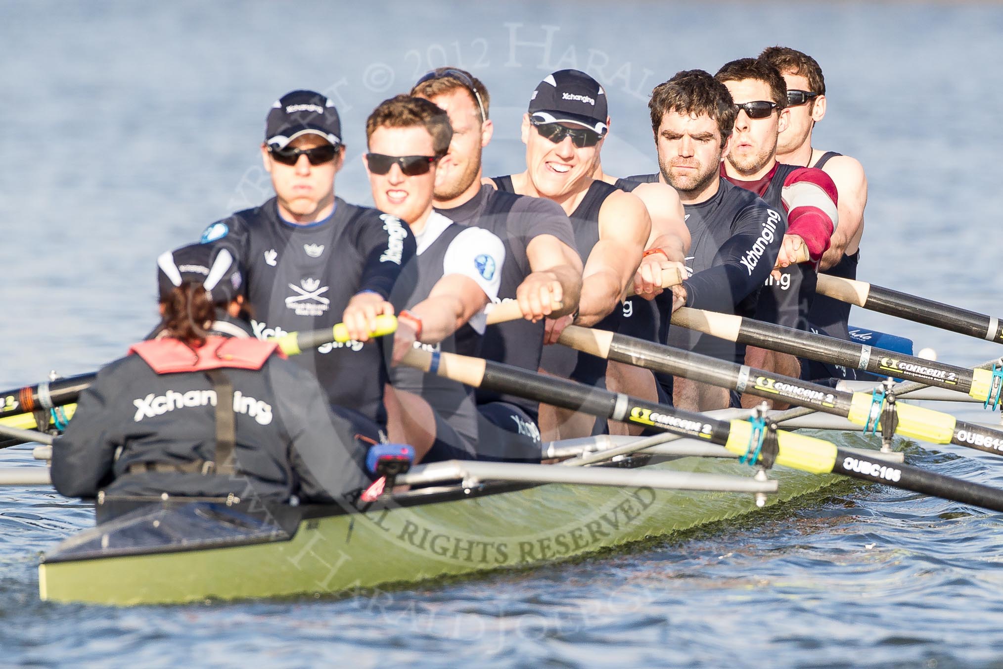 The Boat Race season 2012 - OUBC training: Cox Zoe de Toledo, stroke Roel Haen, 7 Dan Harvey, 6 Dr. Hanno Wienhausen, 5 Karl Hudspith, 4 Alexander Davidson, 3 Kevin Baum, 2 William Zeng, and bow Dr. Alexander Woods..


Oxfordshire,
United Kingdom,
on 20 March 2012 at 15:56, image #64