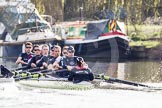 The Boat Race season 2012 - OUBC training: Bow Dr. Alexander Woods, 2 William Zeng, 3 Kevin Baum, 4 Alexander Davidson, 5 Karl Hudspith, 6 Dr. Hanno Wienhausen, 7 Dan Harvey, stroke Roel Haen, and cox Zoe de Toledo..


Oxfordshire,
United Kingdom,
on 20 March 2012 at 15:35, image #46