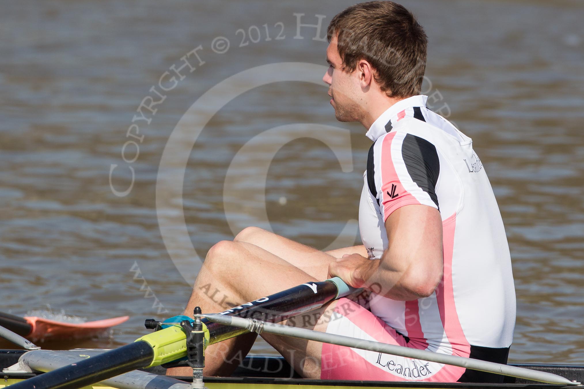 The Boat Race season 2012 - fixture OUBC vs Leander: The Leander Club crew racing OUBC Blue Boat - bow Nathan Hillyer, Double quarter finallist, Henley Royal Regatta..




on 24 March 2012 at 13:49, image #53