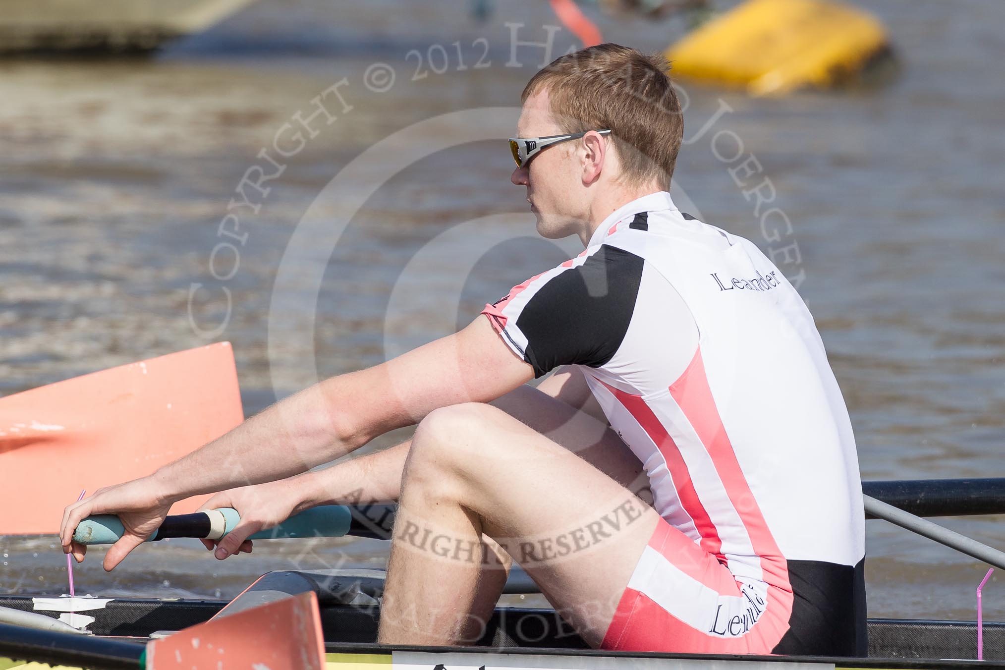 The Boat Race season 2012 - fixture OUBC vs Leander: The Leander Club crew racing OUBC Blue Boat - 4 seat Sam Whittaker, former GB Junior triallist..




on 24 March 2012 at 13:50, image #57