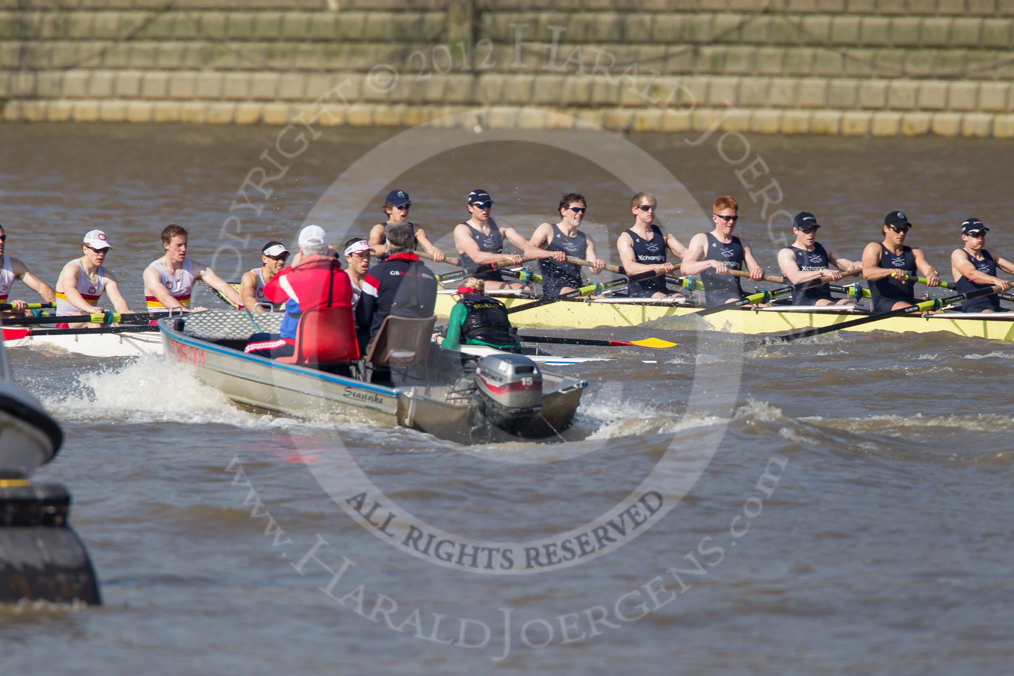 The Boat Race season 2012 - fixture OUBC vs Leander: The all-to-be-named Tideway Scullers squad against OUBC's Isis, hbow Tom Hilton, Chris Fairweather, Julian Bubb-Humfryes, Ben Snodin, Joe Dawson, Geordie Macleod, Justin Webb, and stroke Tom Watson..




on 24 March 2012 at 14:01, image #77