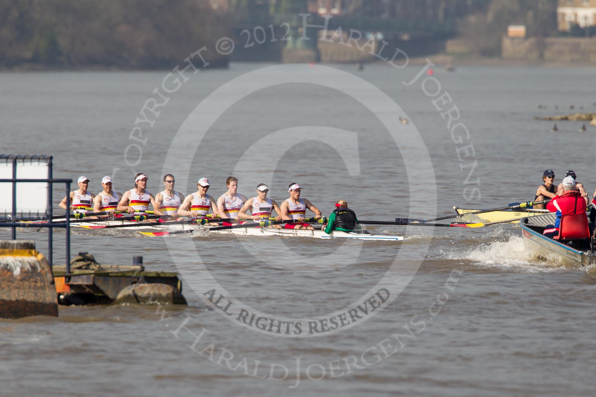 The Boat Race season 2012 - fixture OUBC vs Leander: The all-to-be-named Tideway Scullers squad against OUBC's Isis, here bow Tom Hilton and Chris Fairweather..




on 24 March 2012 at 14:01, image #79