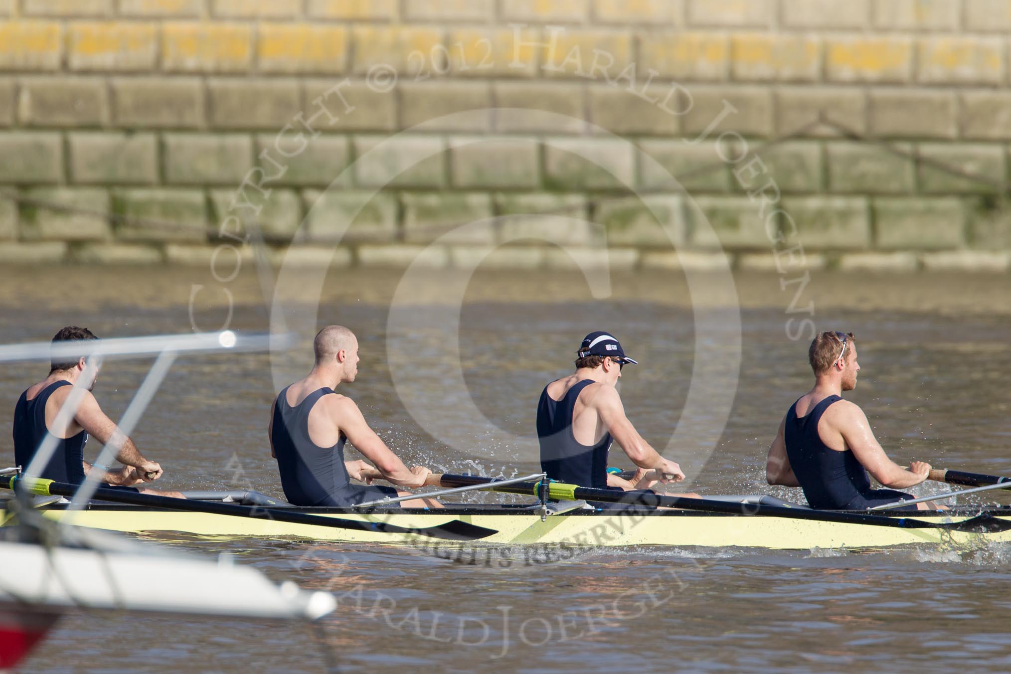 The Boat Race season 2012 - fixture OUBC vs Leander: OUBC's Blue Boat, here Kevin Baum, Alexander Davidson, Karl Hudspith, and Dr. Hanno Wienhausen..




on 24 March 2012 at 14:29, image #108
