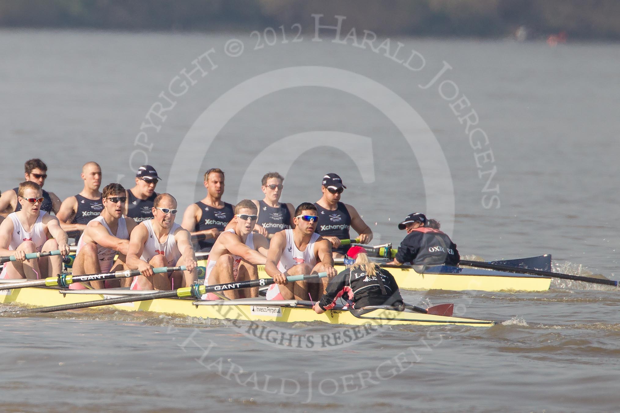 Photo 1203241430151D42979HaraldJoergens The Boat Race season 2012 - fixture OUBC vs Leander: OUBC Blue Boat in the lead - 2 William Zeng, 3 Kevin Baum, 4 Alexander Davidson, 5 Karl Hudspith, 6 Dr. Hanno Wienhausen, 7 Dan Harvey, stroke Roel Haen, cox Zoe de Toledo, in the Leander boat bow Nathan Hillyer, Chris Friend, Will Gray, Sam Whittaker, Tom Clark, John Clay, Cameron MacRitchie, stroke Vasillis Ragoussis, and cox Katie Klavenes..
on 24 March 2012 at 14:30, image #125