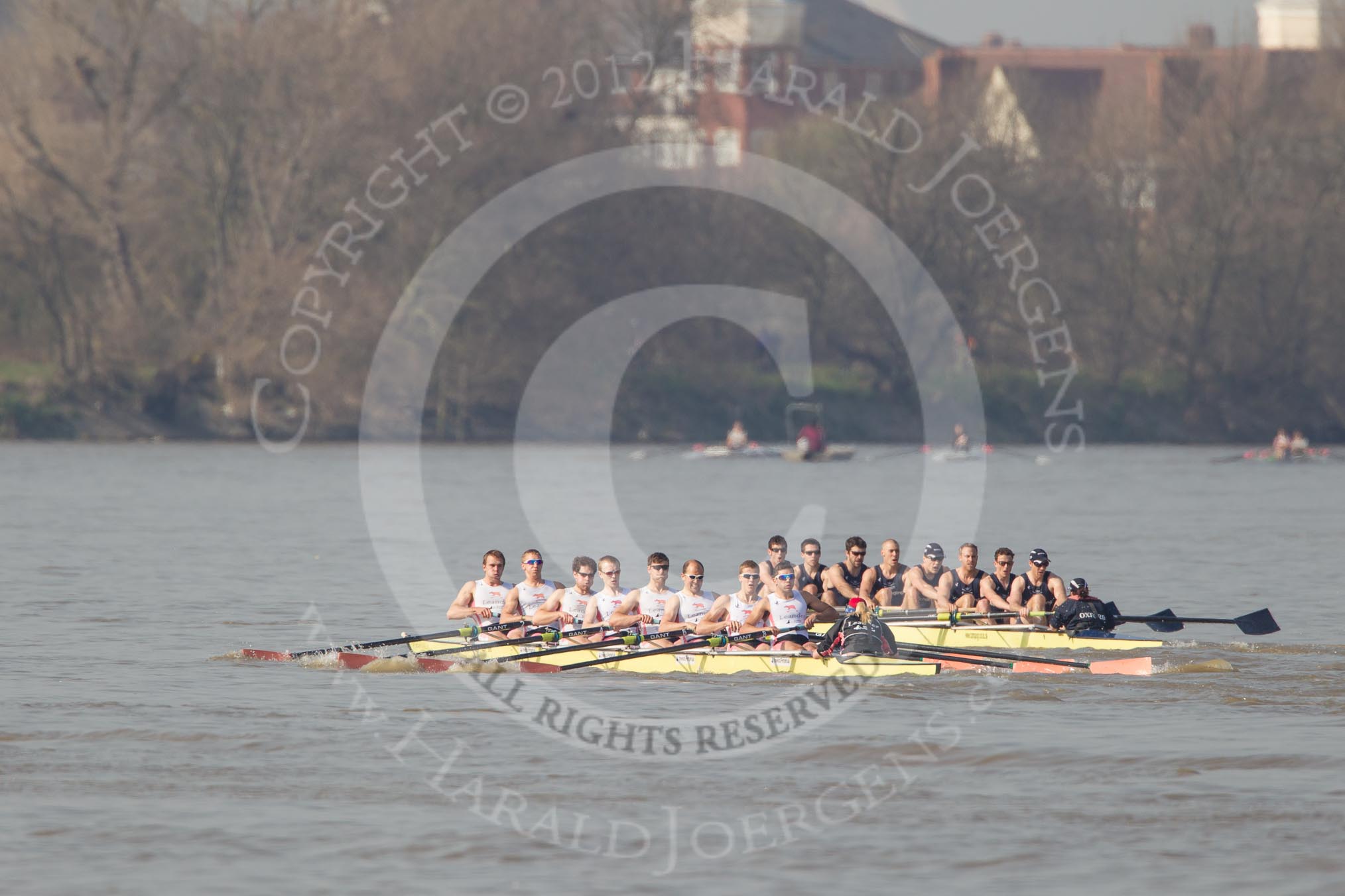 Photo 1203241430241D42992HaraldJoergens The Boat Race season 2012 - fixture OUBC vs Leander: OUBC Blue Boat in the lead - 2 William Zeng, 3 Kevin Baum, 4 Alexander Davidson, 5 Karl Hudspith, 6 Dr. Hanno Wienhausen, 7 Dan Harvey, stroke Roel Haen, cox Zoe de Toledo, in the Leander boat bow Nathan Hillyer, Chris Friend, Will Gray, Sam Whittaker, Tom Clark, John Clay, Cameron MacRitchie, stroke Vasillis Ragoussis, and cox Katie Klavenes..
on 24 March 2012 at 14:30, image #127