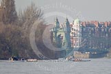 The Boat Race season 2012 - fixture OUBC vs Leander: Approaching Hammersmith Bridge, the OUBC Blue Boat in the lead, Leander, followed by umpire Richard Phelps, behind..




on 24 March 2012 at 14:32, image #140