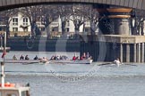 The Boat Race season 2012 - fixture CUBC vs Molesey BC: The start of the race, Molesey BC on the left, Cambridge Blue Boat on the right, behind umpire Boris Rankov..




on 25 March 2012 at 15:16, image #99