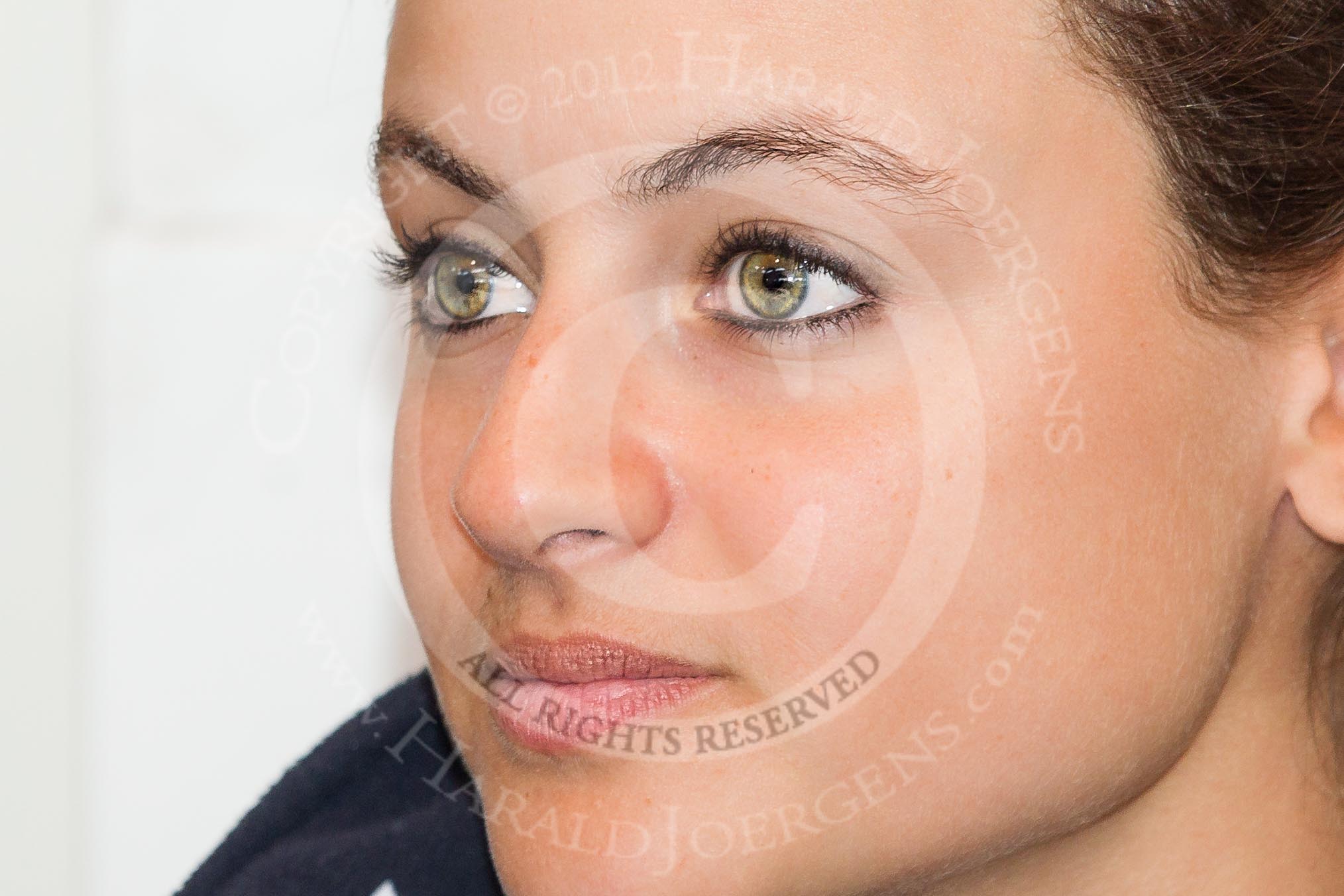 Oxford University Boat Club cox Zoe de Toledo during the press conference on April 5, 2012, at the BT Press Centre, two days before the 2012 Boat Race.