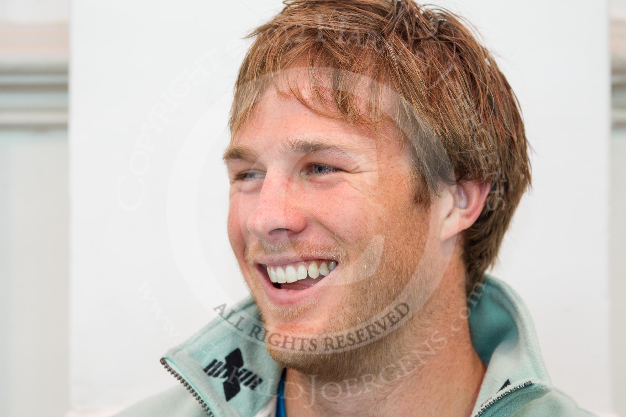 Cambridge University Boat Club president David  Nelson during the press conference on April 5, 2012, at the BT Press Centre, two days before the 2012 Boat Race.