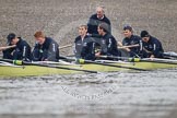 The Oxford University Boat Club reserve boat "Isis" squad with OUBC boathouse manager Pat Lockley, two days before the 2012 Boat Race.
