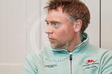 Cambridge University Boat Club chief coach Steve Trapmore during the press conference on April 5, 2012, at the BT Press Centre, two days before the 2012 Boat Race.