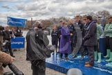 The Boat Race 2012: Setting the scene for the 2012 Boat Race:  The Oxford and Cambridge Blue Boat squads after the toss of the coin. BBC presenter Clare Balding talking to umpire John Garret, between the two OUBC president Karl Hudspith..




on 07 April 2012 at 12:33, image #53