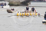 The Boat Race 2012: The start of the Goldie/Isis race. In the Cambridge reserve boat bow Josh Pendry, Rowan Lawson, Peter Dewhurst, Tom Haworth, Hank Moore, Joel Jennings, Phil Williams, 
Felix Wood, cox Sarah Smart, behind umpire John Garret..




on 07 April 2012 at 13:46, image #158