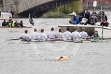The Boat Race 2012: The Cambridge Blue Boat shortly after the start of the 2012 Boat Race. On the right of the Cambridge boat the race umpire, Richard Phelps, and a BBC Sport/SIS television crew. Bow David Nelson, Moritz Schramm, Jack Lindeman, Alex Ross, Mike Thorp, Steve Dudek, Alexander Scharp, stroke Niles Garratt, and cox Ed Bosson..




on 07 April 2012 at 14:16, image #239