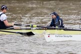 The Boat Race 2012: The Oxford Blue Boat shortly after the start of the 2012 Boat Race, with the Cambridge Blue Boat, in front, getting closer. Stroke Roel Haen and cox Zoe de Toledo..




on 07 April 2012 at 14:16, image #249