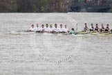 The Boat Race 2012: The 2012 Boat Race, shortly after the start: In the foreground the Cambridge Blue Boat, with David Nelson, Moritz Schramm, Jack Lindeman, Alex Ross, Mike Thorp, Steve Dudek, Alexander Scharp, Niles Garret, and cox Ed Bosson, in the Oxford boat Dr. Alexander Woods, William Zeng, Kevin Baum, Alex Davidson, Karl Hudspith, Dr. Hanno Wienhausen, Dan Harvey, stroke Roel Haen, and cox Zoe de Toledo..




on 07 April 2012 at 14:17, image #271