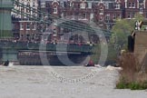 The Boat Race 2012: The 2012 Boat Race, with the boats approaching Hammersmith Bridge: The Cambridge Blue Boat on the left, nearly covered by the boat of the umpire, and the Oxford Blue Boat on the right..




on 07 April 2012 at 14:21, image #308