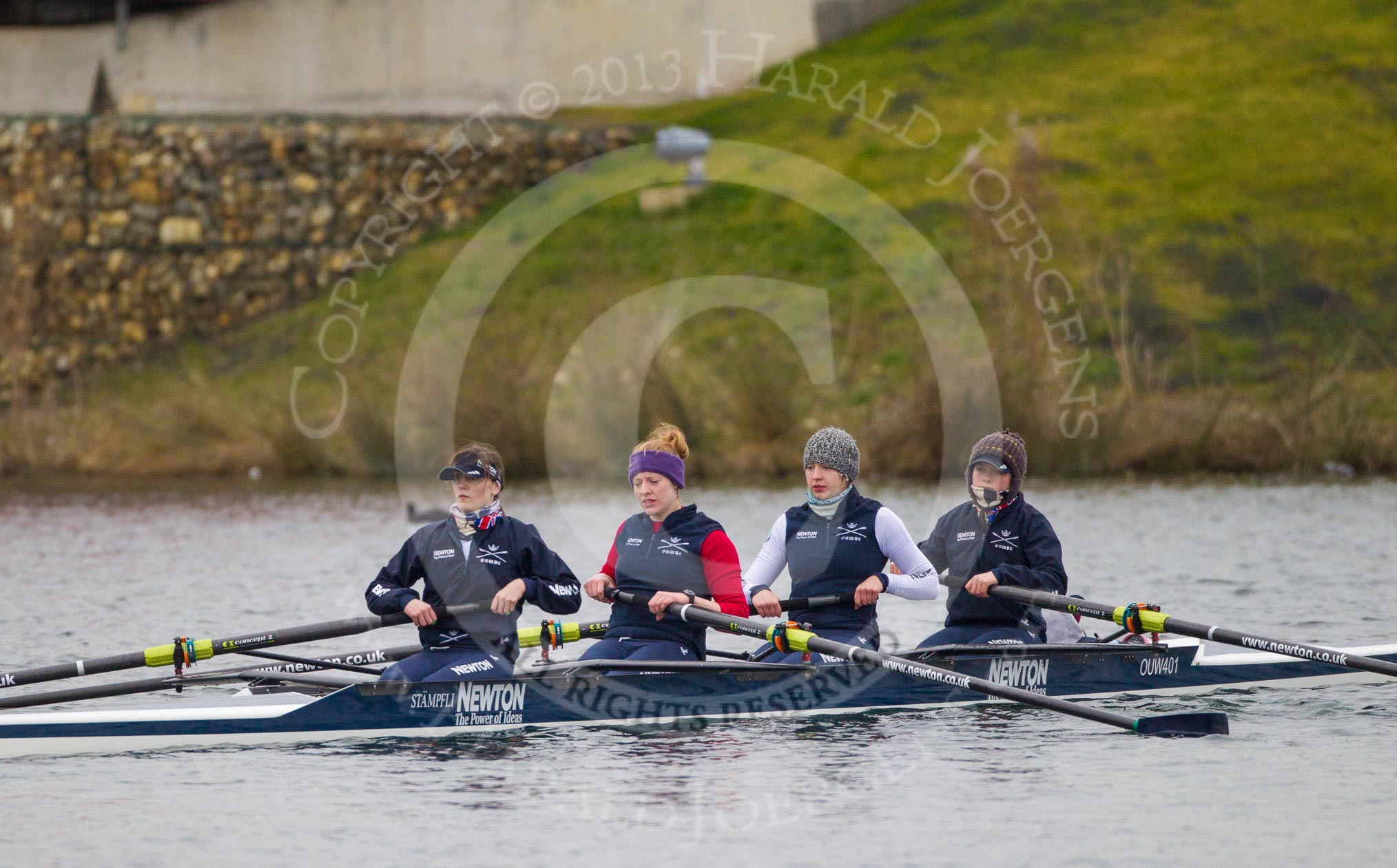 The Boat Race season 2013 - fixture OUWBC vs Molesey BC: OUWBC coxed four with stroke Hannah Ledbury , Emily Chittock, Rachel Purkess, bow Elspeth Cumber and cox Olivia Cleary,.
Dorney Lake,
Dorney, Windsor,
Berkshire,
United Kingdom,
on 24 February 2013 at 10:04, image #5
