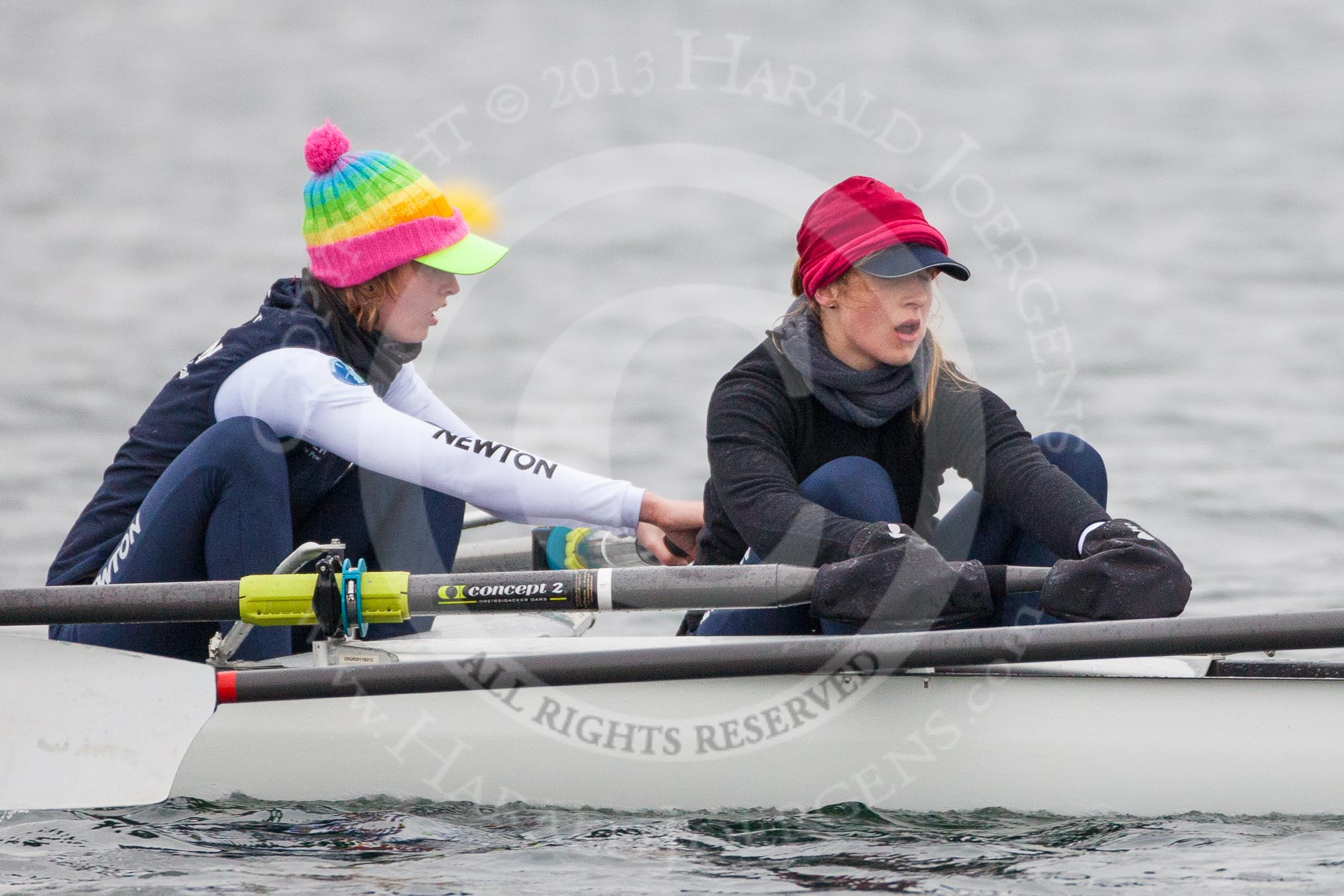 The Boat Race season 2013 - fixture OUWBC vs Molesey BC: OUWBC two, Alice Carrington-Windo, and three, Mary Foord Weston..
Dorney Lake,
Dorney, Windsor,
Berkshire,
United Kingdom,
on 24 February 2013 at 11:45, image #72